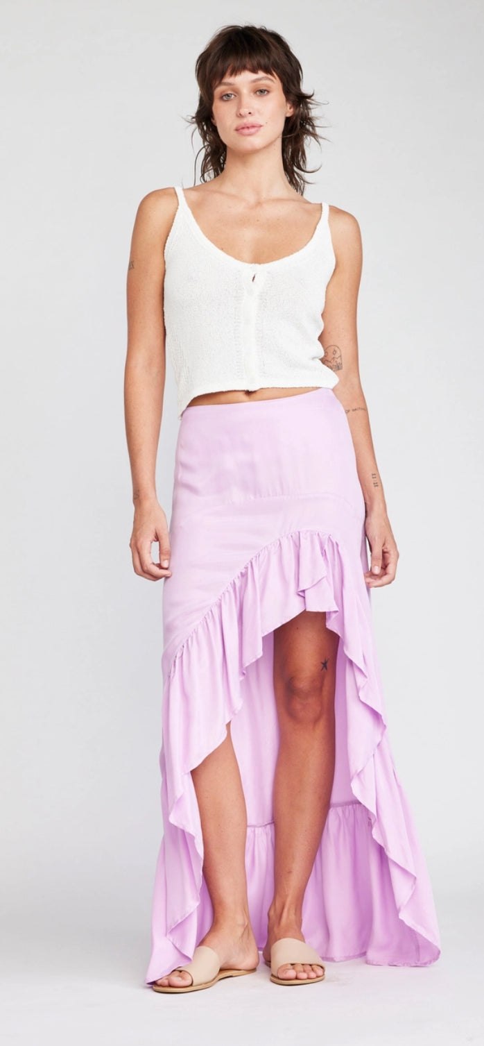Ruffle high low skirt