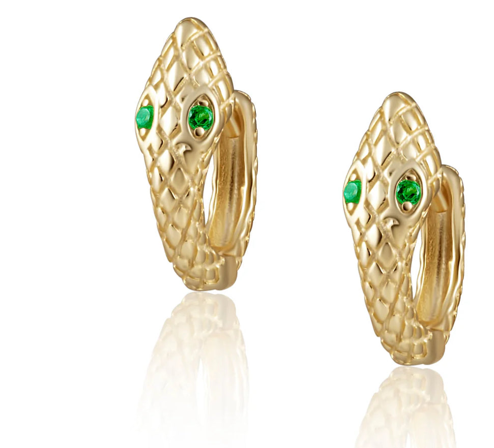 Serpent huggie earrings