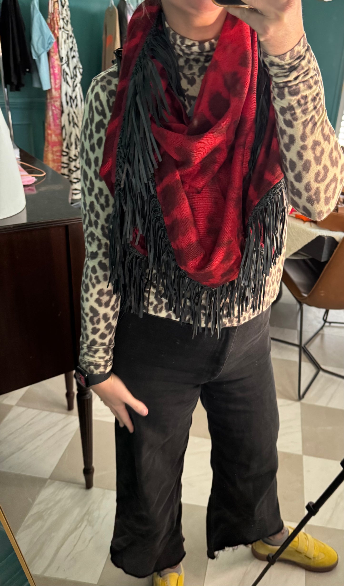 Bajra Red tie dye scarf