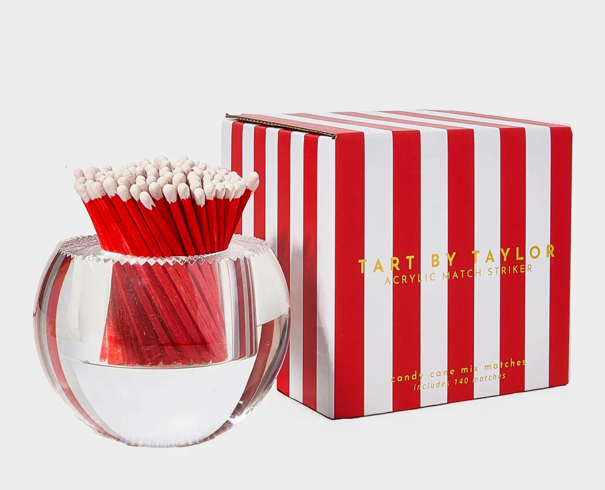 Round match striker with red matches