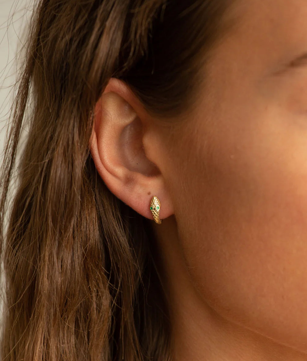 Serpent huggie earrings