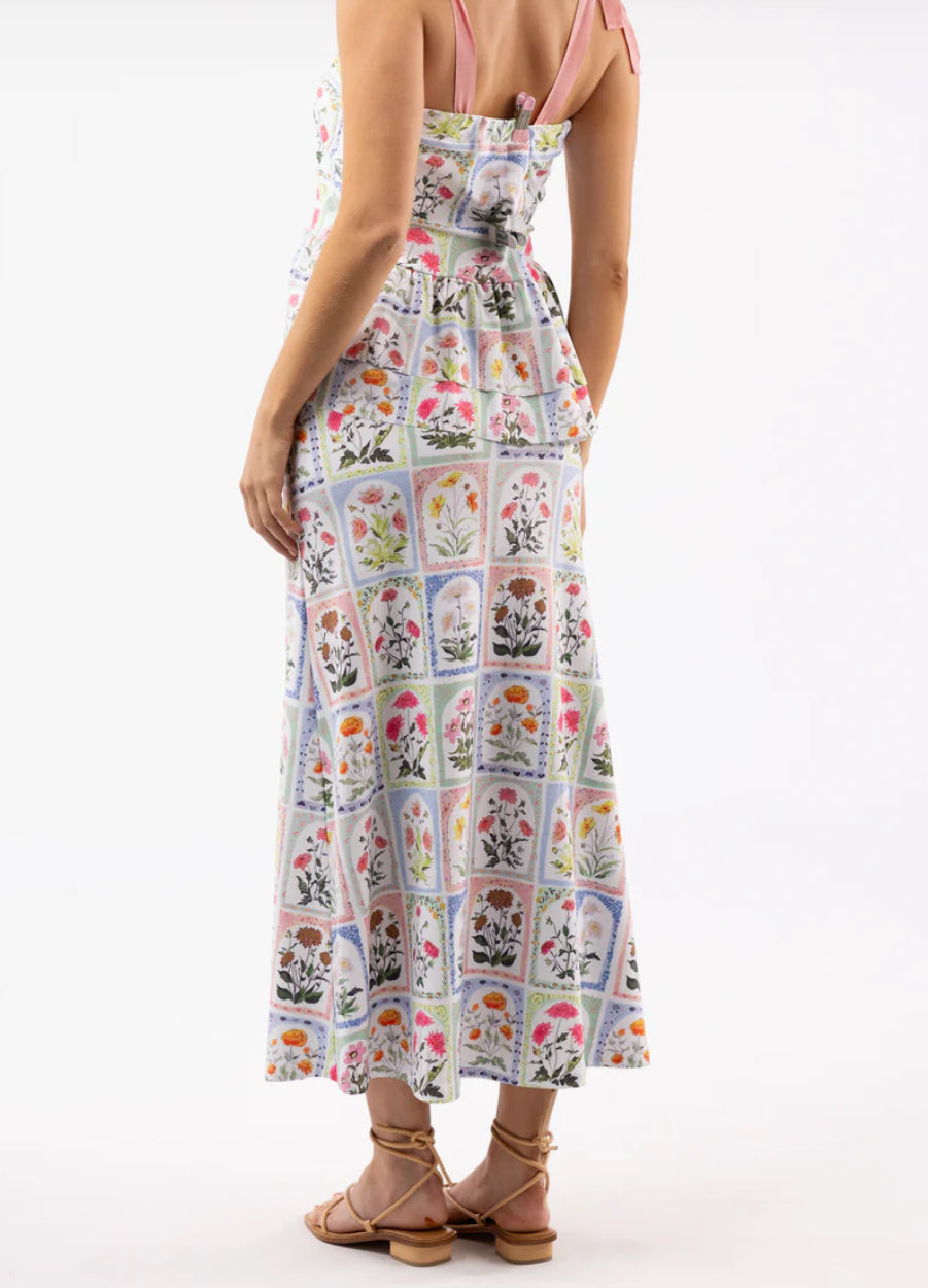 Flower box maxi skirt