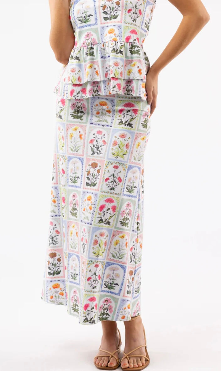 Flower box maxi skirt
