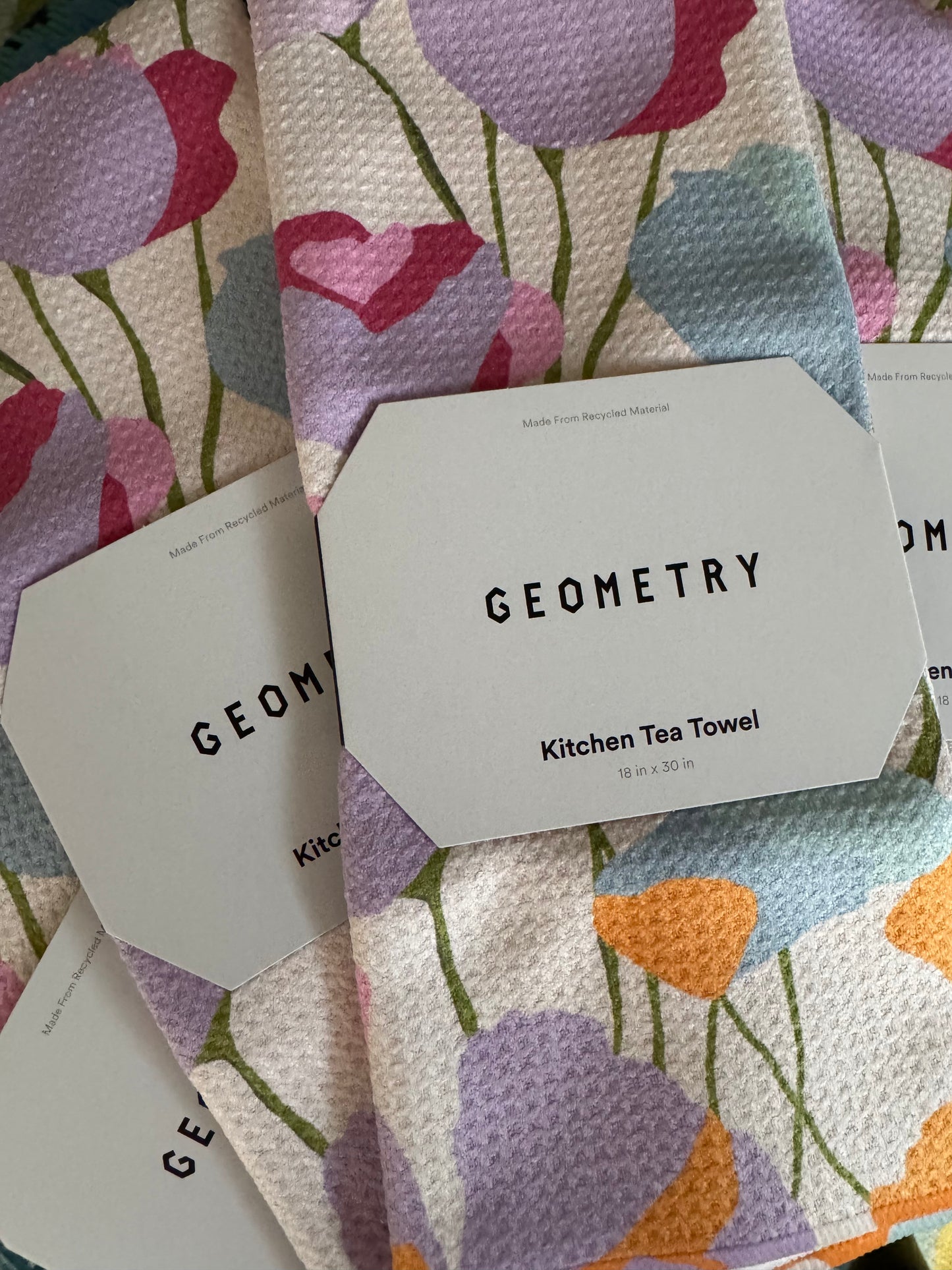 Sunrise floral geometry tea towel