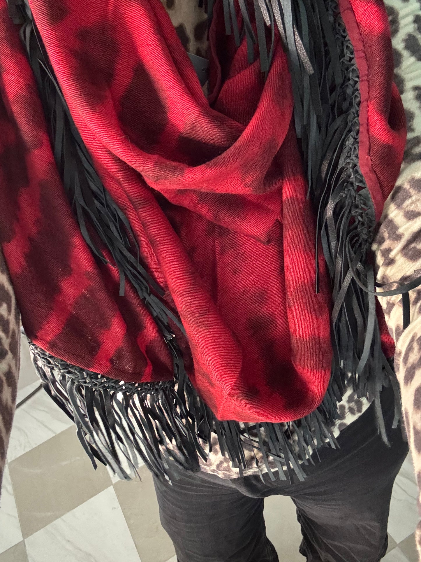 Bajra Red tie dye scarf