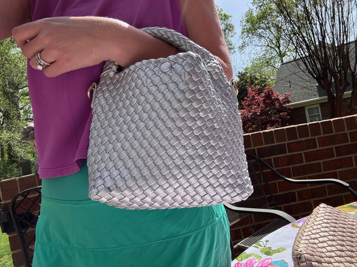 Mini woven crossbody