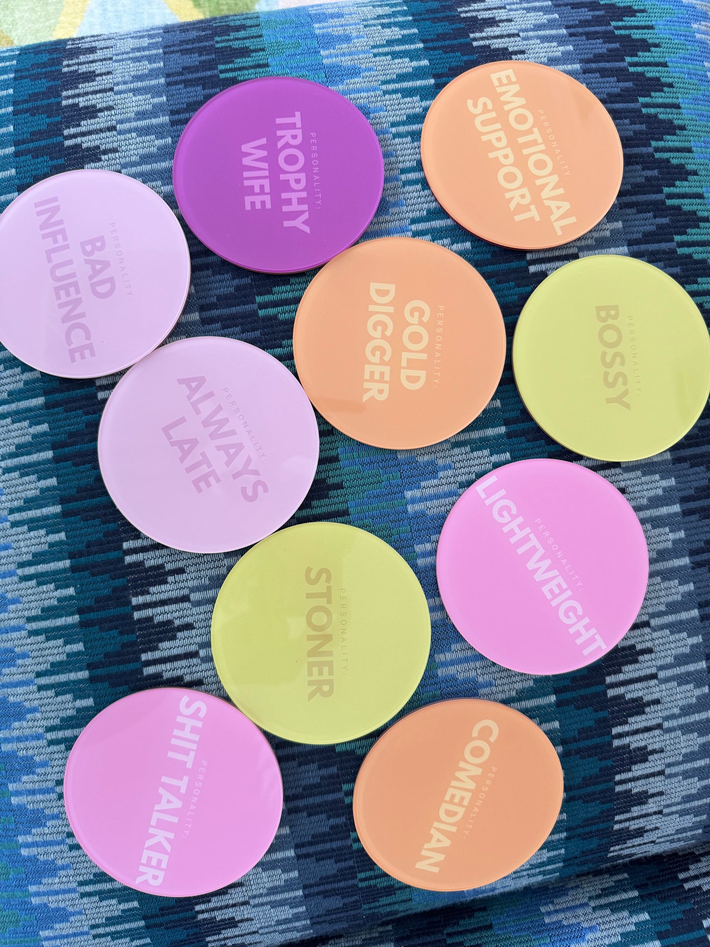Personality coasters set of 10