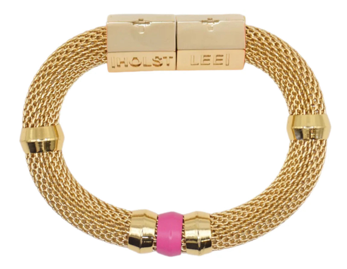 Holst and Lee hot pink mesh bracelet