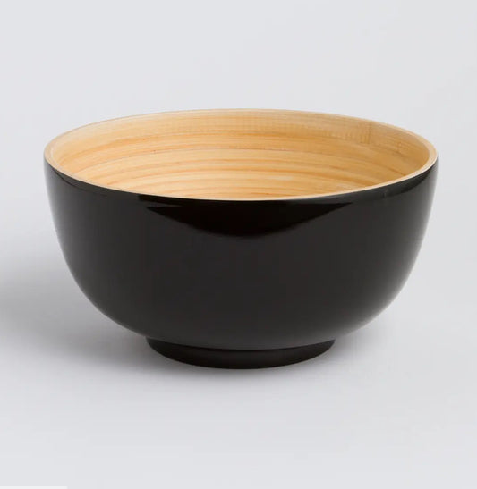 Large bamboo salad bowl - Black