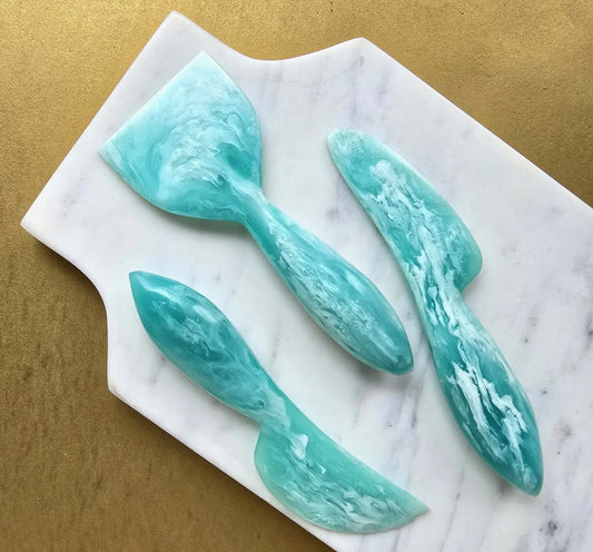 Resin cheese knife set -Teal