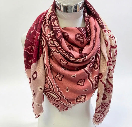 Bandana Scarf  (blush/cream)