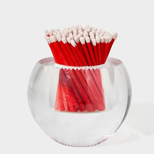 Round match striker with red matches