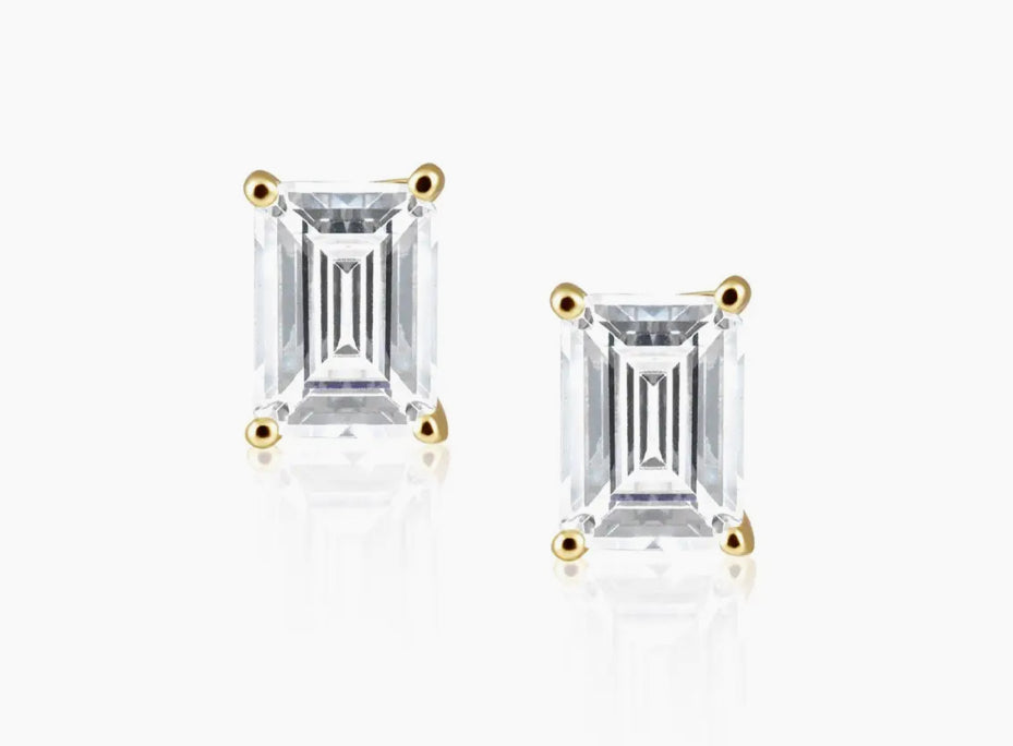 Katie Stud - Emerald Cut