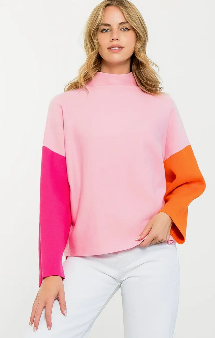 Color block Pink Sweater