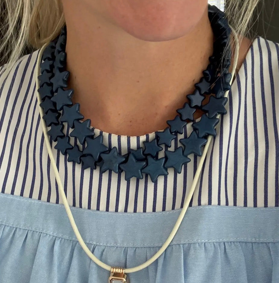 star necklace- darker blue Small