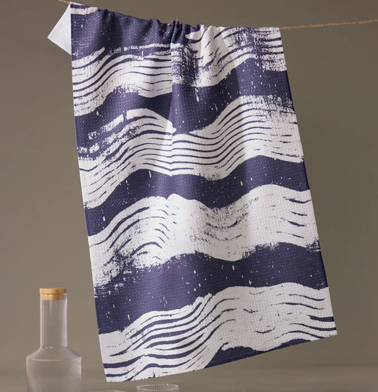 Tea towel - Indigo waves