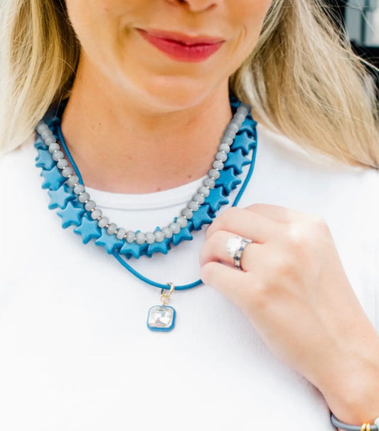 Star necklace- Unc blue small
