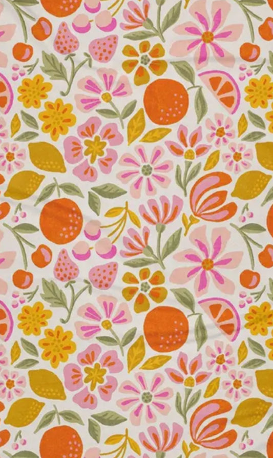 Geometry beach blanket -fruity floral