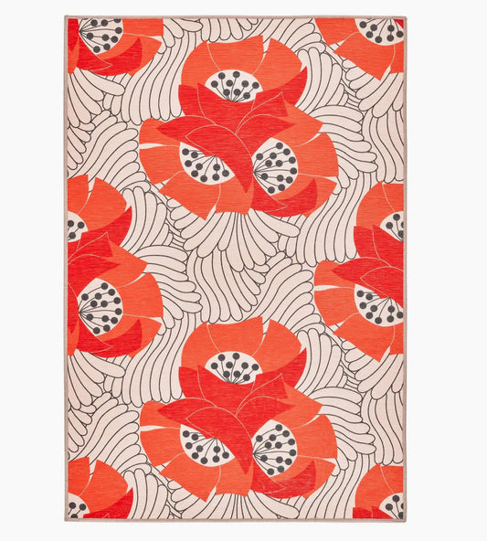 Machine washable rug - Japanese floral