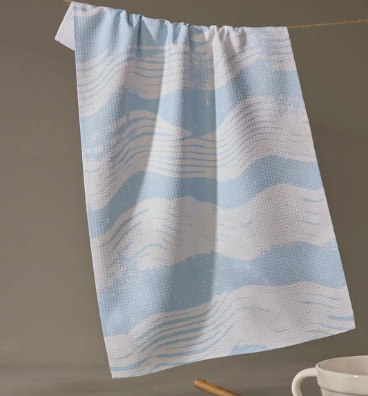 Tea towel - Light Blue waves