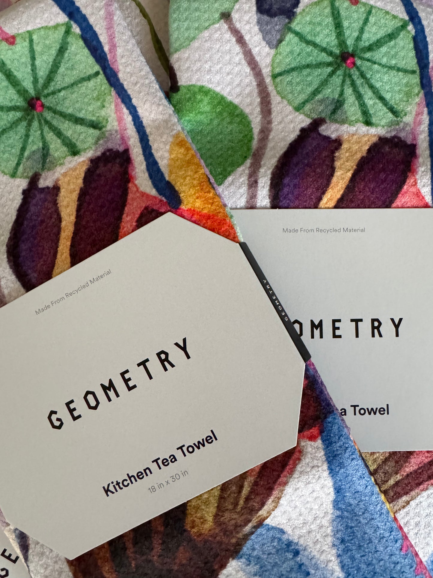 Morning geometry tea towel