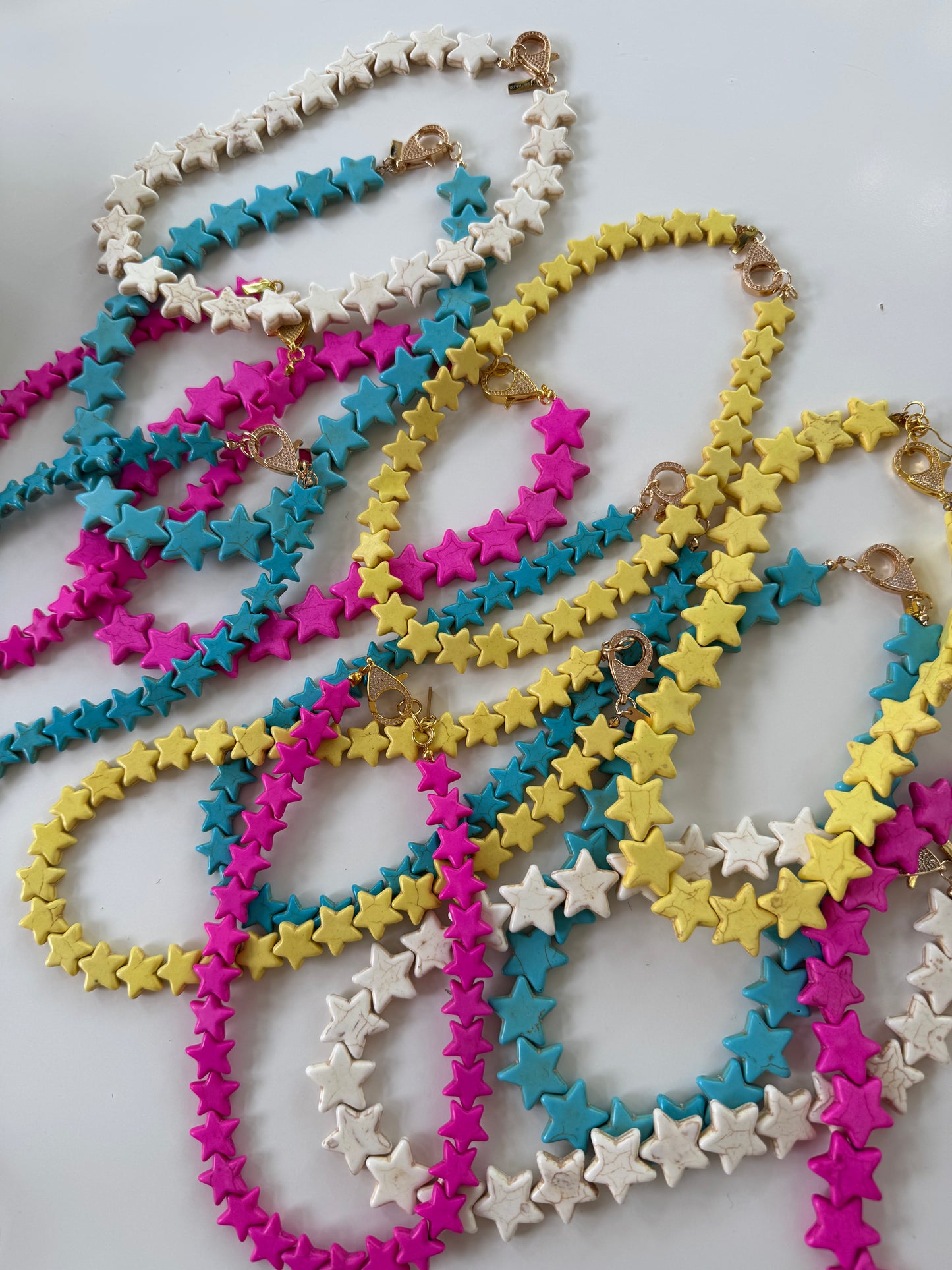 Sea star necklace- Hot pink Large