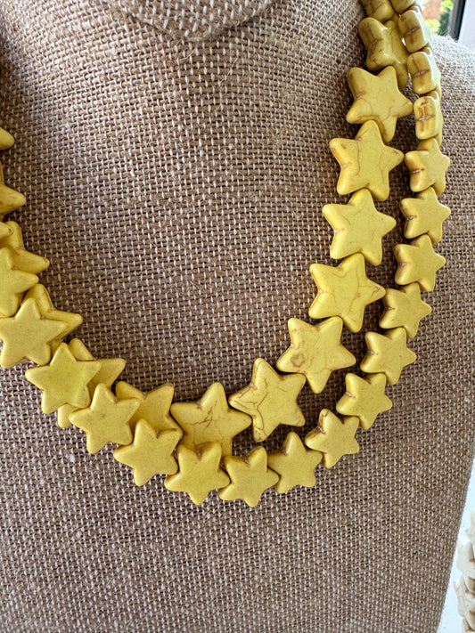 Sea star necklace- Yellow Small