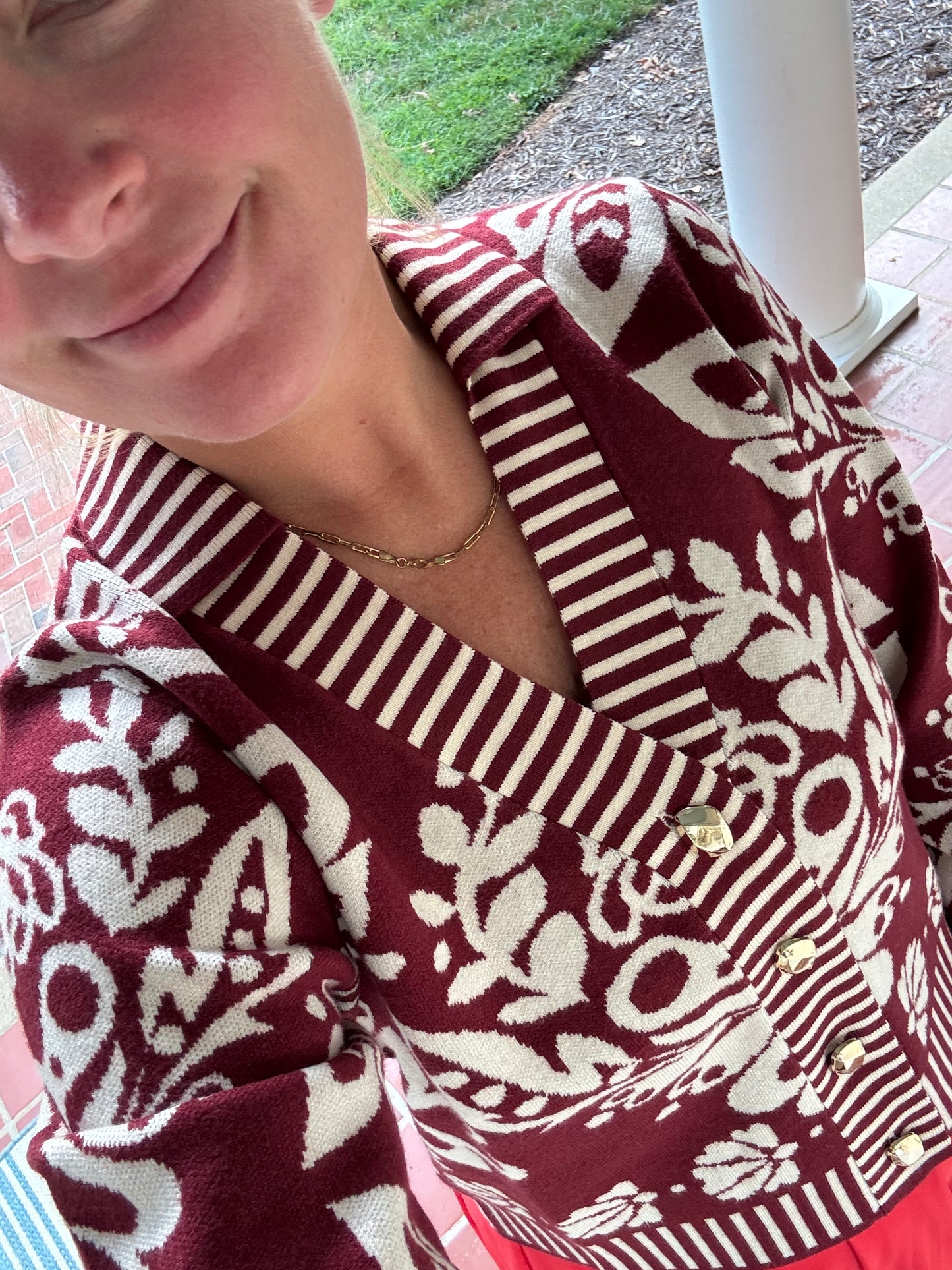 Maroon floral sweater