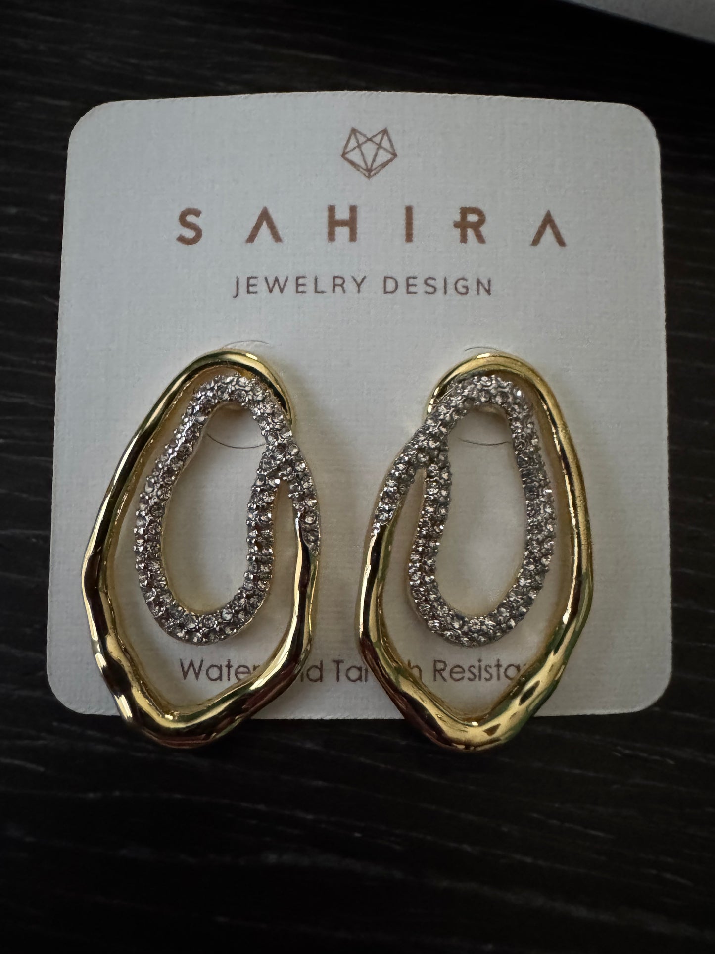 Two toned paved earrings