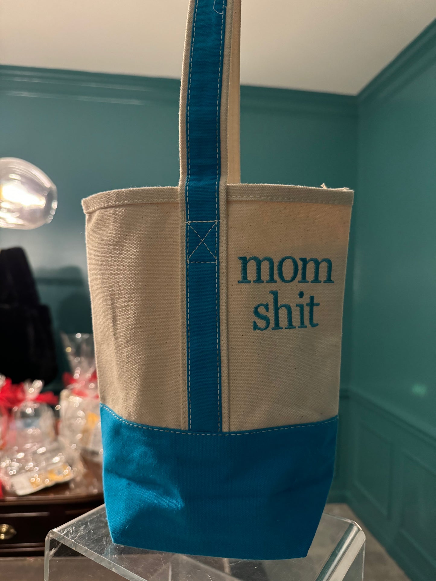 Two bottle wine tote - Mom shit