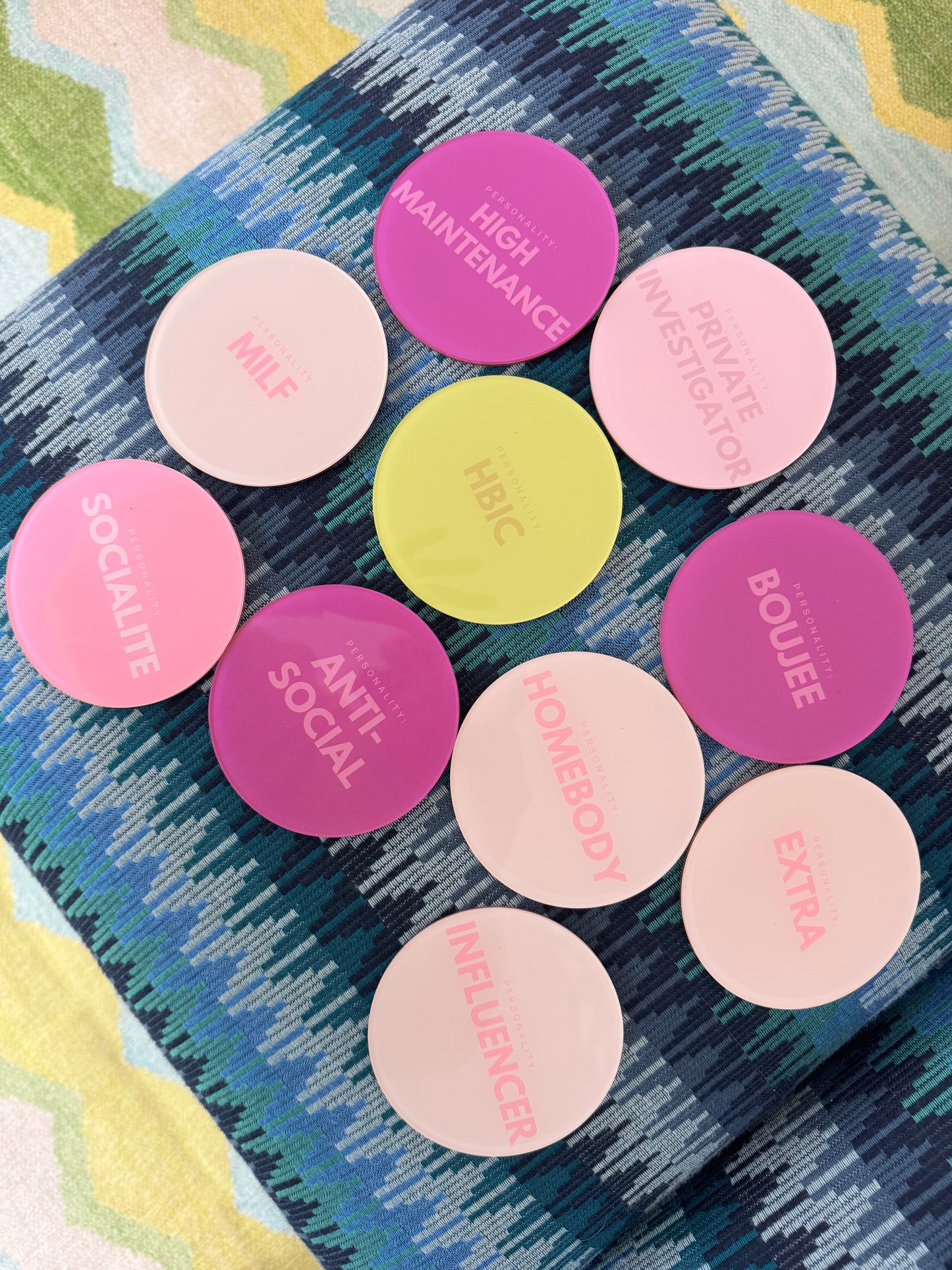 Personality coasters set of 10