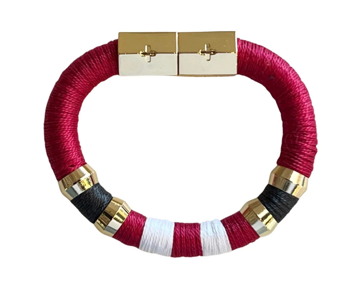 Holst & Lee Red Gray and White Bracelet