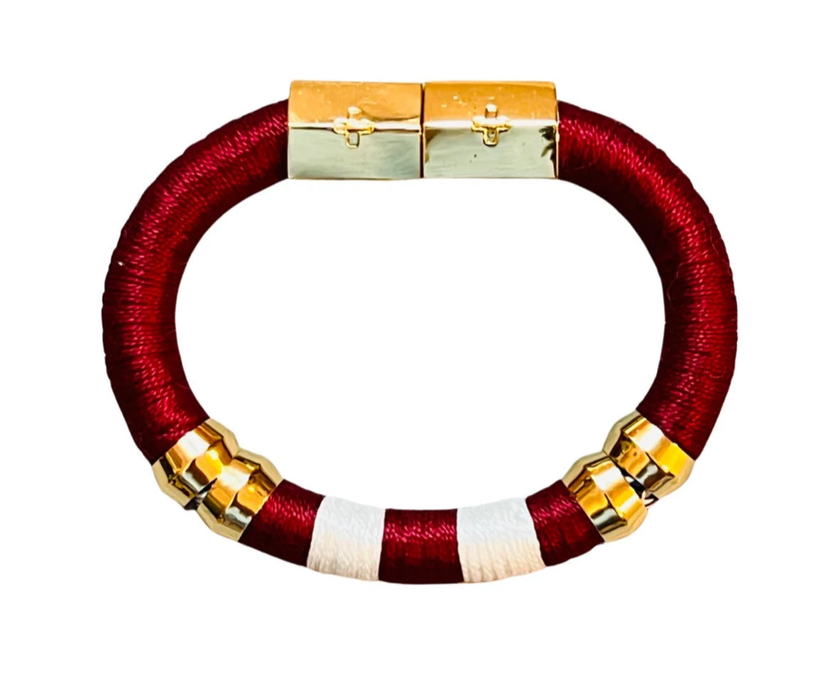 Holst & Lee Maroon and white Bracelet