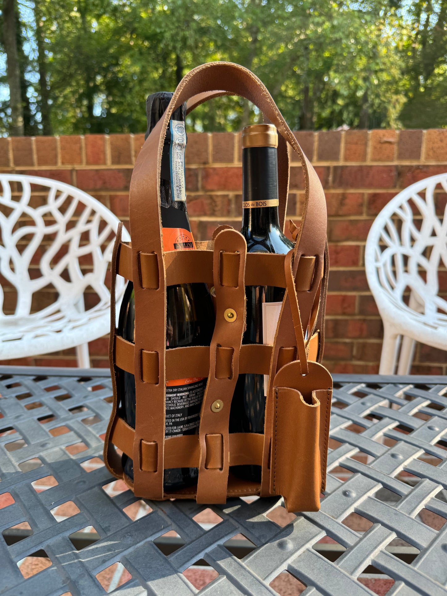 Leather Wine tote